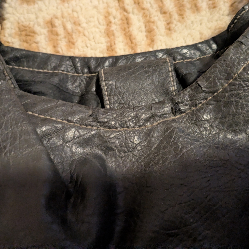 Y2K Reflections Black Faux Leather Slouch Hobo Bag – Shoulder Purse - Picture 3 of 7